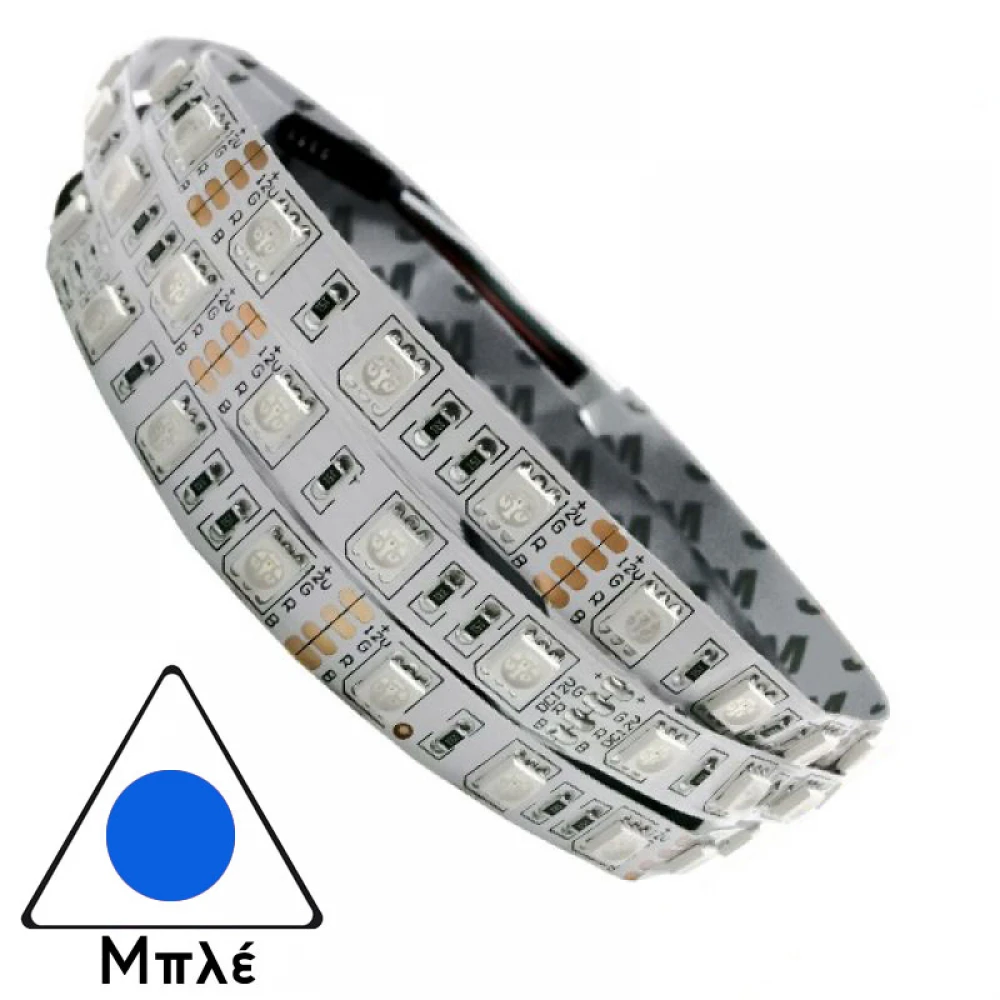 30 Μέτρα Led Ταινία 12W 12V DC SMD2835 IP33 Μη Αδιάβροχη Μπλε ACA