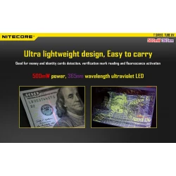 Φακός LED NITECORE TUBE, Μπρελόκ, Rechargable-UV