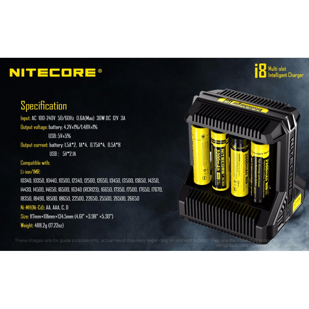 ΦΟΡΤΙΣΤΗΣ i8, Οχτώ Θέσεων NITECORE