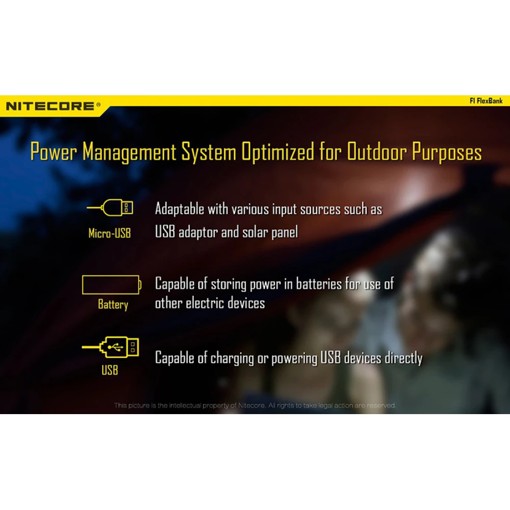 Φορτιστής NITECORE F1, μίας θέσης + flex bank
