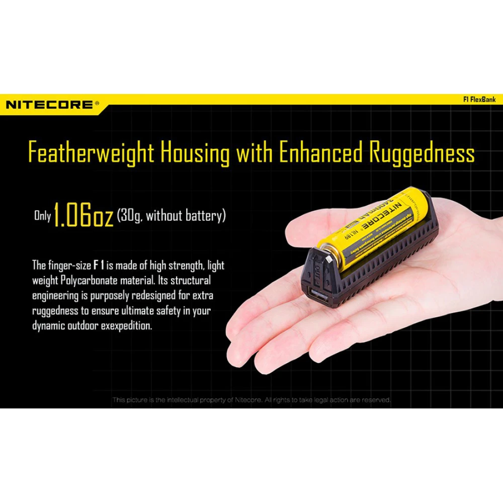 Φορτιστής NITECORE F1, μίας θέσης + flex bank