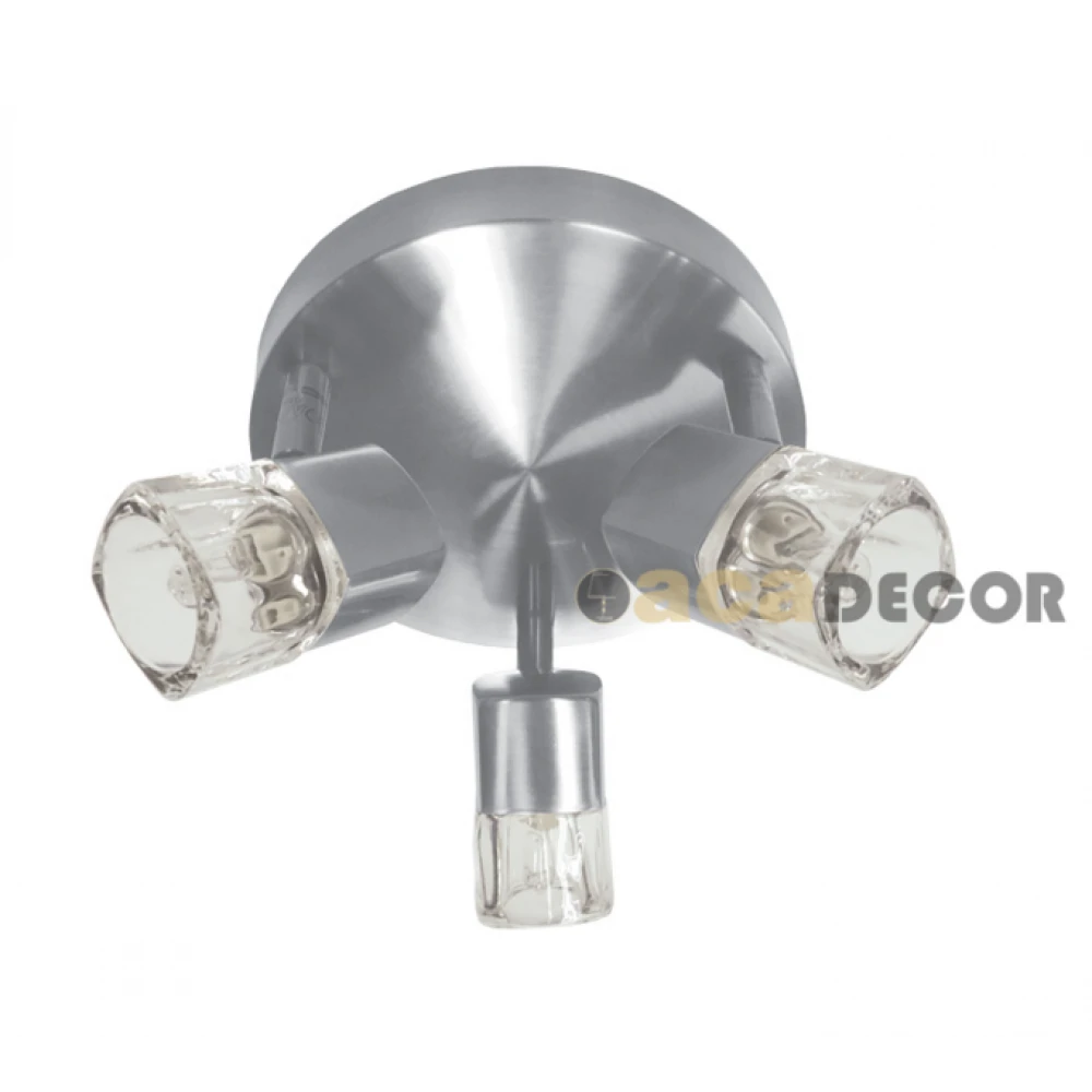 Μεταλλικό Νίκελ Ματ Σπότ 3xG9 Με Διάφανο Υψηλής Καθαρότητας Γυαλί Και Με Δυνατότητα Περιστροφής