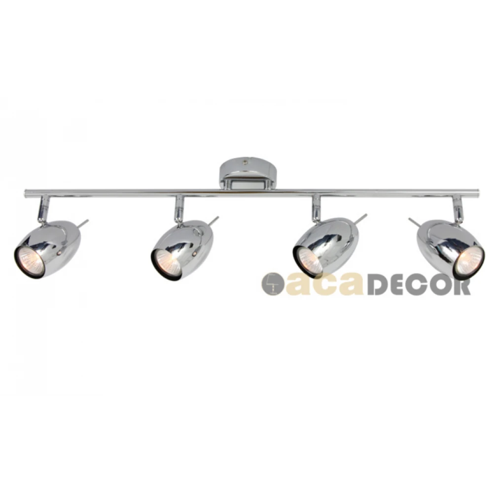 Μεταλλικό Σπότ Χρώμιο σε Ράγα 4xGU10 Με Δυνατότητα Περιστροφής Κεφαλής 