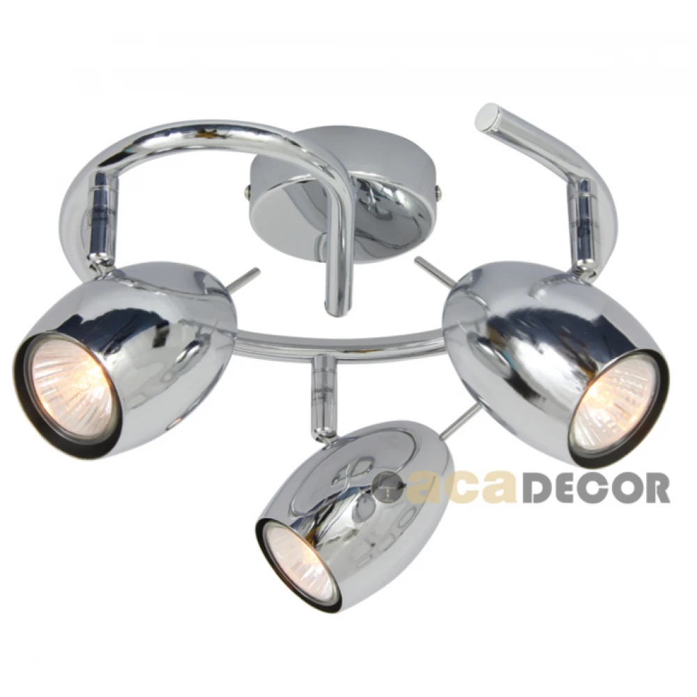 Μεταλλικό Σπότ Εσωτερικού Χώρου Χρώμιο 3xGU10 Με Δυνατότητα Περιστροφής Κεφαλής Και Βραχίονα