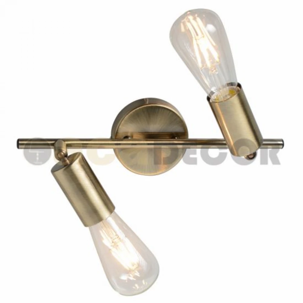 Επίτοιχο Φωτιστικό Με Ρυθμιζόμενο Βραχίωνα Και Βάση Σε Αντικέ Χρώμα IP20 2xE27