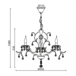 Κρεμαστό Φωτιστικό Μεταλλικό 3xΕ14 Πατίνα Χρυσό - Λευκό ACA