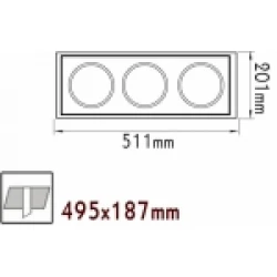 Κενή Κονσόλα Κρυφού Φωτισμού 3 Θέσεων Με Επιλογή Σποτ AR111 ACA