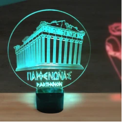 LED Φωτιστικό Χαραγμένο Plexiglass Με Σχέδιο Παρθενώνας Με Διακόπτη ON/OFF AlphaLed LED Φωτιστικό Χαραγμένο Plexiglass Με Σχέδιο Παρθενώνας Με Διακόπτη ON/OFF AlphaLed