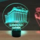 LED Φωτιστικό Χαραγμένο Plexiglass Με Σχέδιο Παρθενώνας Με Διακόπτη ON/OFF AlphaLed