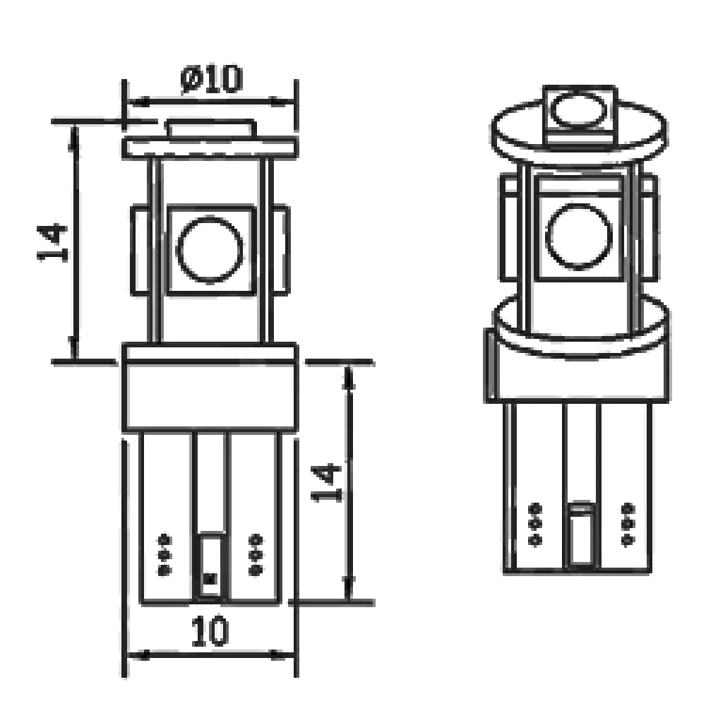 Λαμπτήρας T10 Can Bus με 5 SMD 5050 Μπλέ