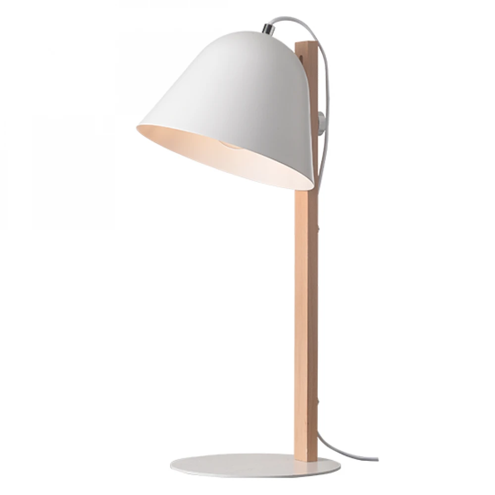 Επιτραπέζιο Φωτιστικό E27 Από Ξύλο Και Μέταλλο Σε Λευκό Χρώμα ΑCA