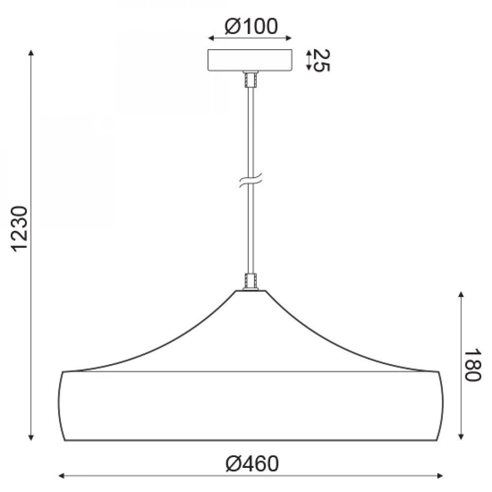 Μεταλλικό Κρεμαστό Φωτιστικό Γκρι Με Χρυσό Εσωτερικό Ø460 1xE27 Aca