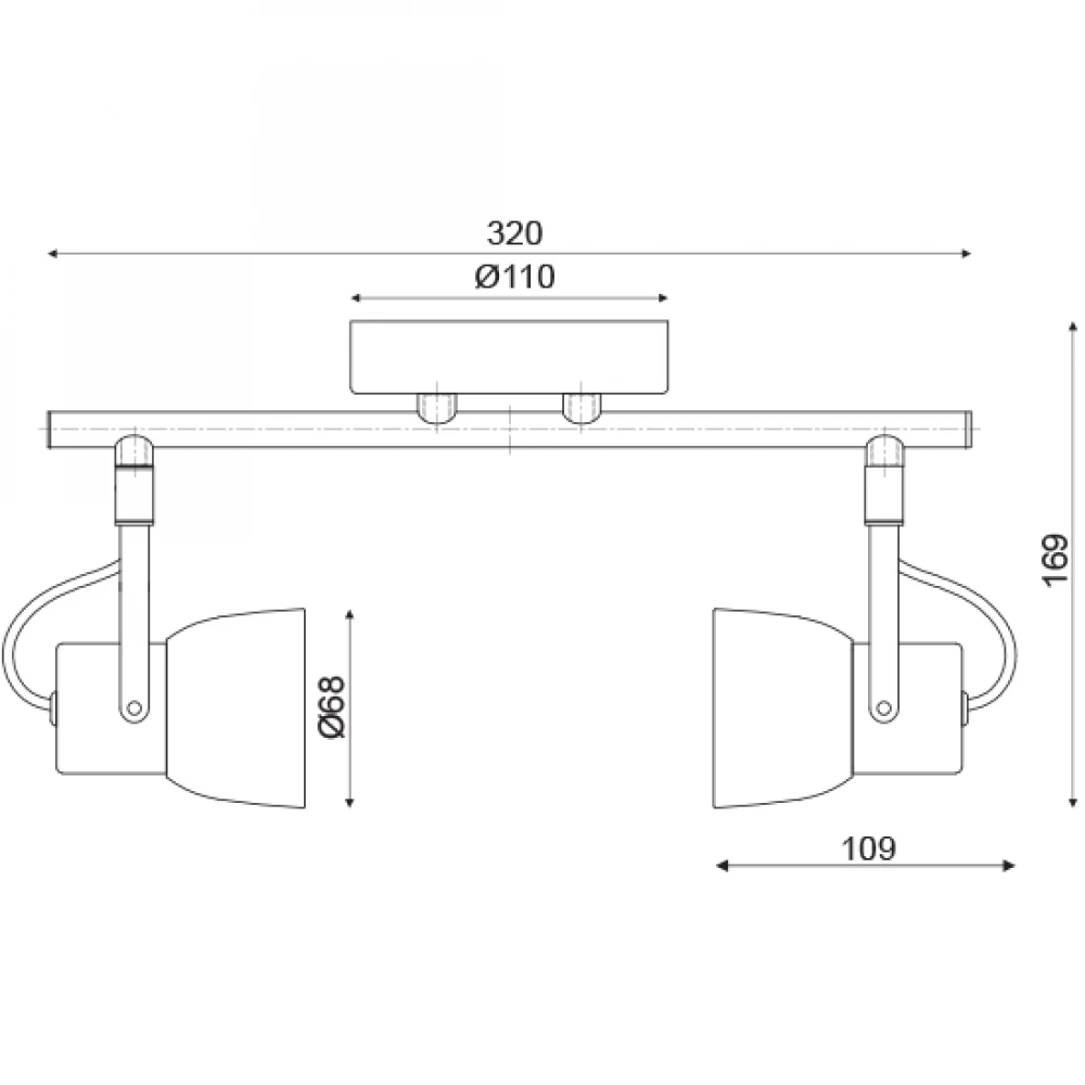 Μεταλλικό Φωτιστικό Σποτ Με Λεπτομέρειες Από Τσιμέντο 2xGU10 ACA