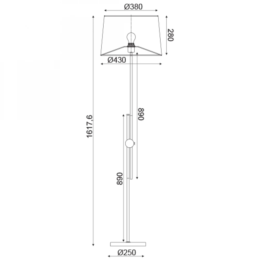 Μεταλλικό Επιδαπέδιο Φωτιστικό Με Λευκό Υφασμάτινο Καπέλο Σε Νίκελ 1xΕ27 ACA