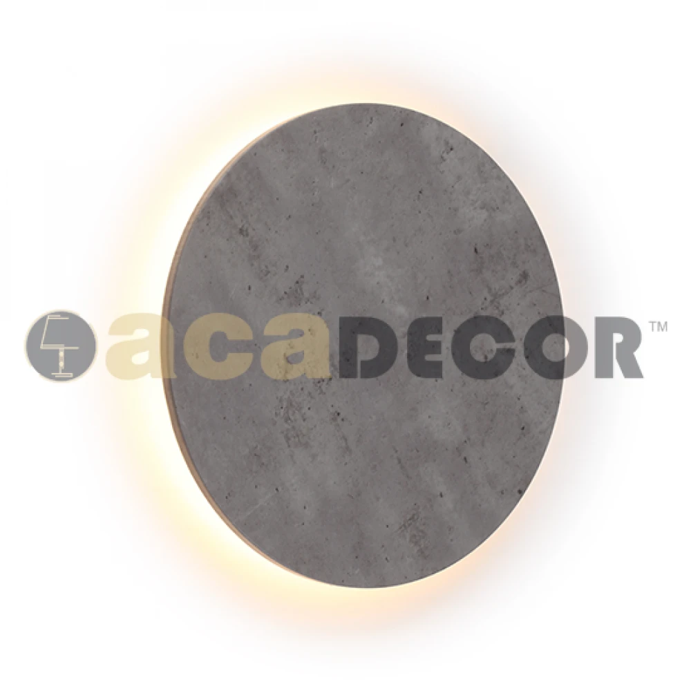 LED Ξύλινο Επίτοιχο Φωτιστικό Απόχρωση Τσιμέντου Ø30cm ACA