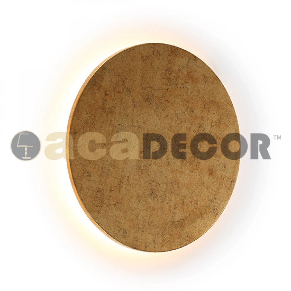 LED Ξύλινο Επίτοιχο Φωτιστικό 10W 3000K Αντικέ Ορείχαλκο ACA