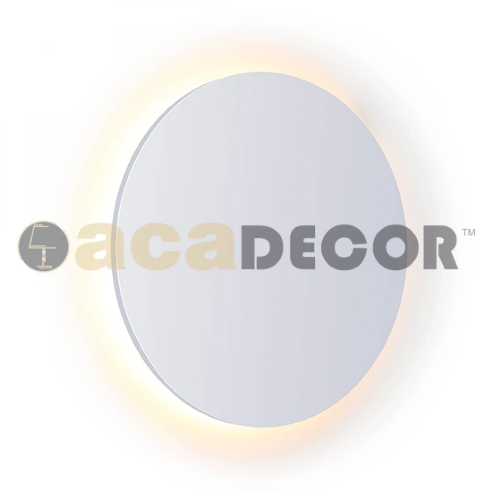 LED Ξύλινο Επίτοιχο Φωτιστικό Λευκό Ø22cm ACA