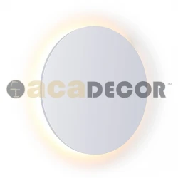 LED Ξύλινο Επίτοιχο Φωτιστικό Λευκό Ø40cm ACA