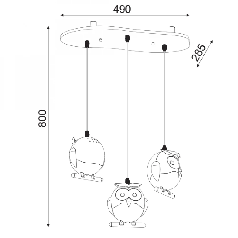 Παιδικό Φωτιστικό Με Ροζ Κουκουβάγιες 3xE14 Aca