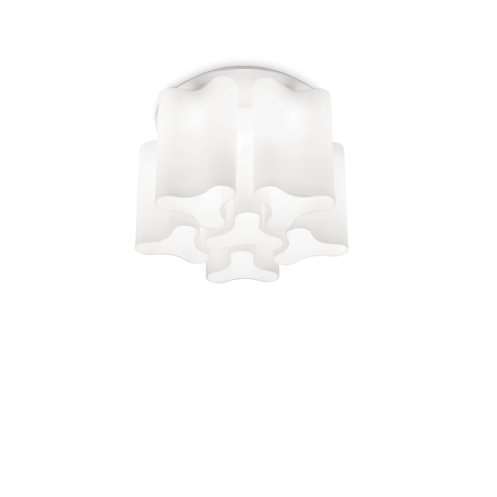 Φωτιστικό Οροφής Γυάλινο Σε Λευκό Χρώμα 6xE27 COMPO PL6 IDEAL LUX