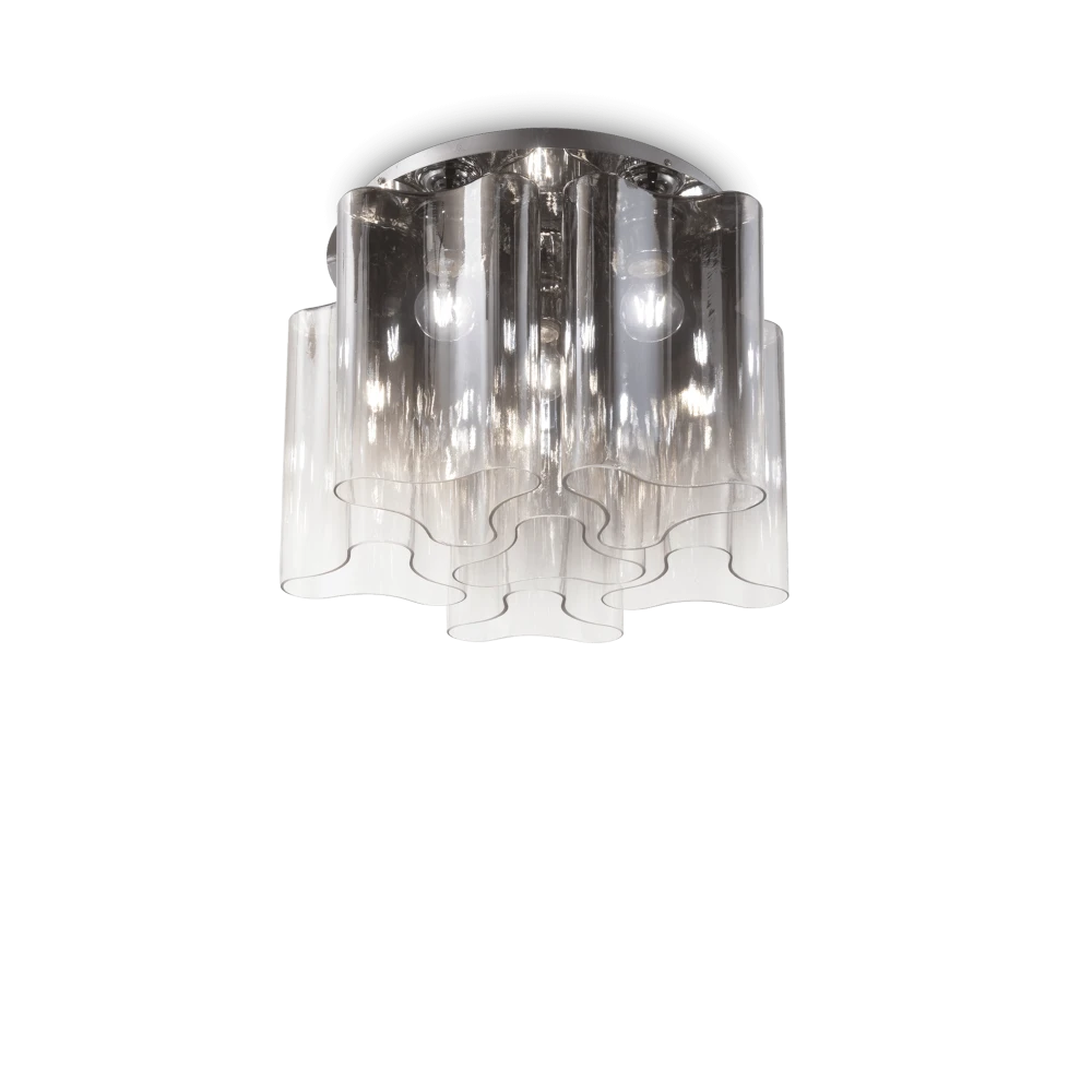 Φωτιστικό Οροφής Γυάλινο Σε Φιμέ Χρώμα 6xE27 COMPO PL6 IDEAL LUX