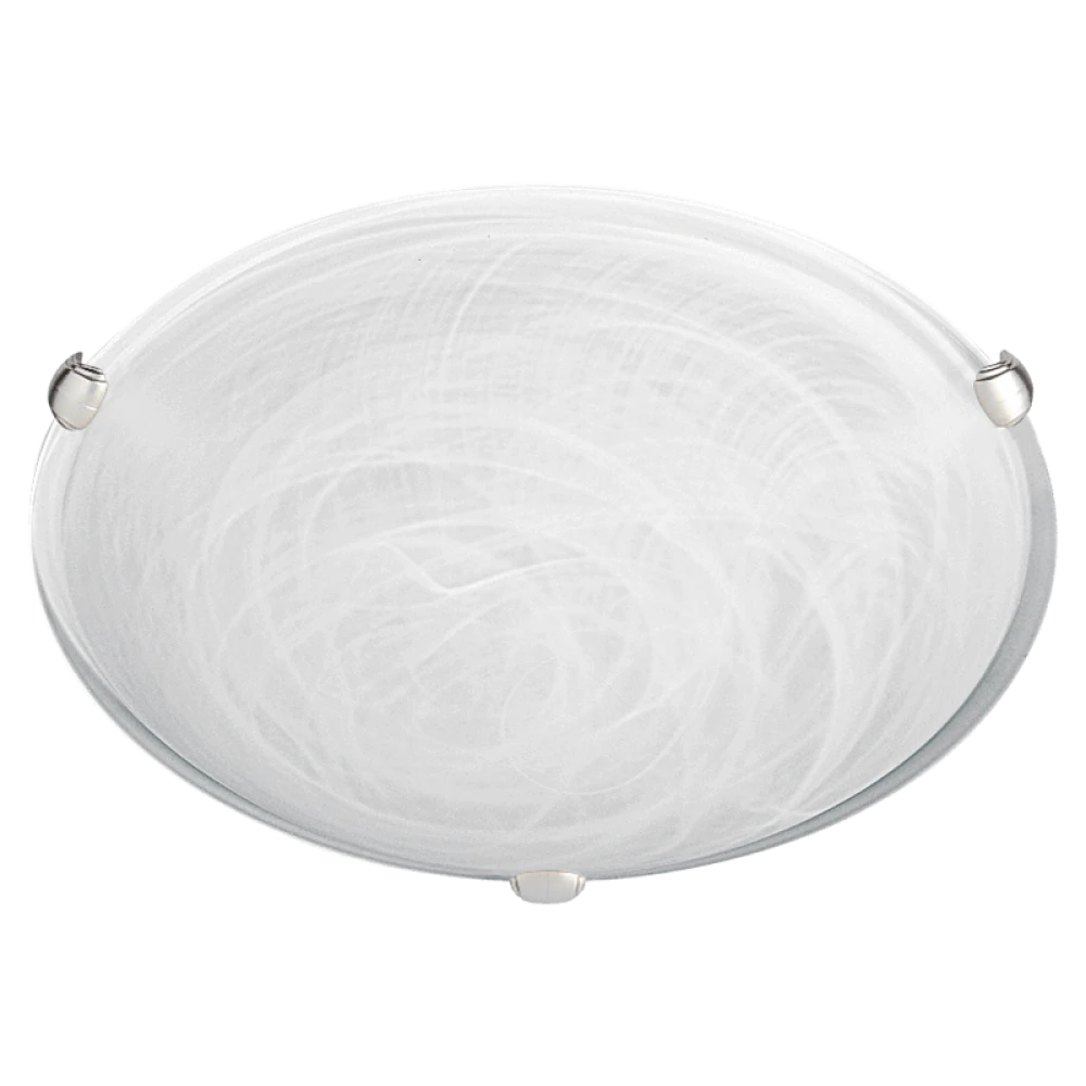 Πλαφονιέρα Οροφής Γυαλί Σε Decor Αλάβαστρο Λευκό Και Δέσιμο Νίκελ Ματ D:300 Electra VIOKEF