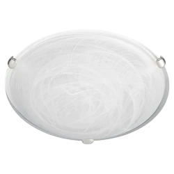 Πλαφονιέρα Οροφής Γυαλί Σε Decor Αλάβαστρο Λευκό Και Δέσιμο Νίκελ Ματ D:300 Electra VIOKEF