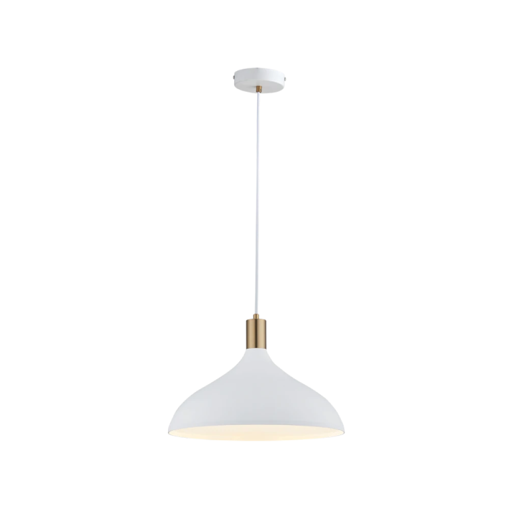 Κρεμαστό Φωτιστικό Μεταλλικό Σε Λευκό Χρώμα Με Χρυσές Λεπτομέρειες Ø270 1xE27 LAMAS VIOKEF