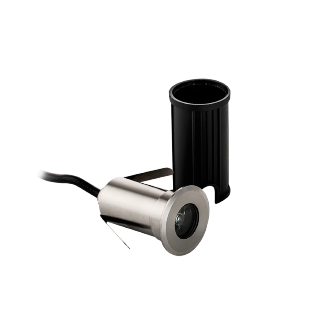 LED Εξωτερικό Χωνευτό Επιδαπέδιο Φωτιστικό Ανοξείδωτο Ματ 1W Ø42 Lotus VIOKEF