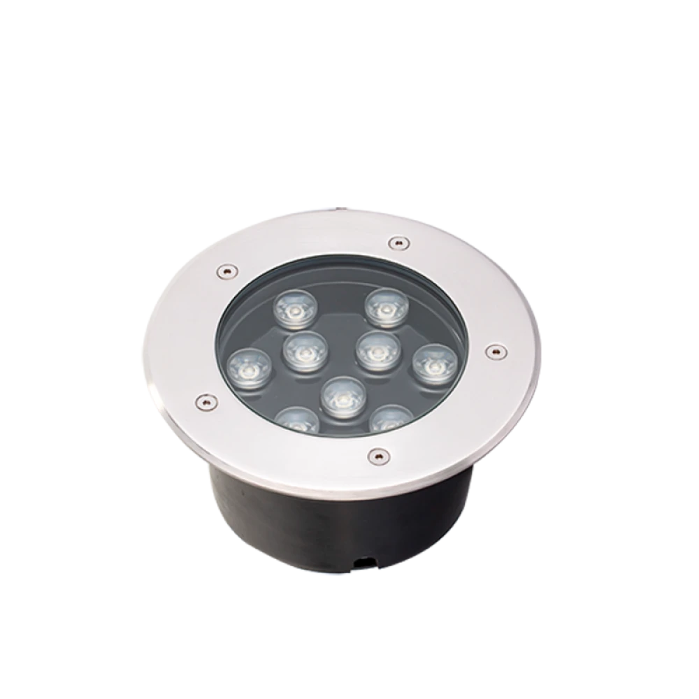 LED Εξωτερικό Χωνευτό Επιδαπέδιο Φωτιστικό Ανοξείδωτο Ματ 9W Ø180 Lotus VIOKEF