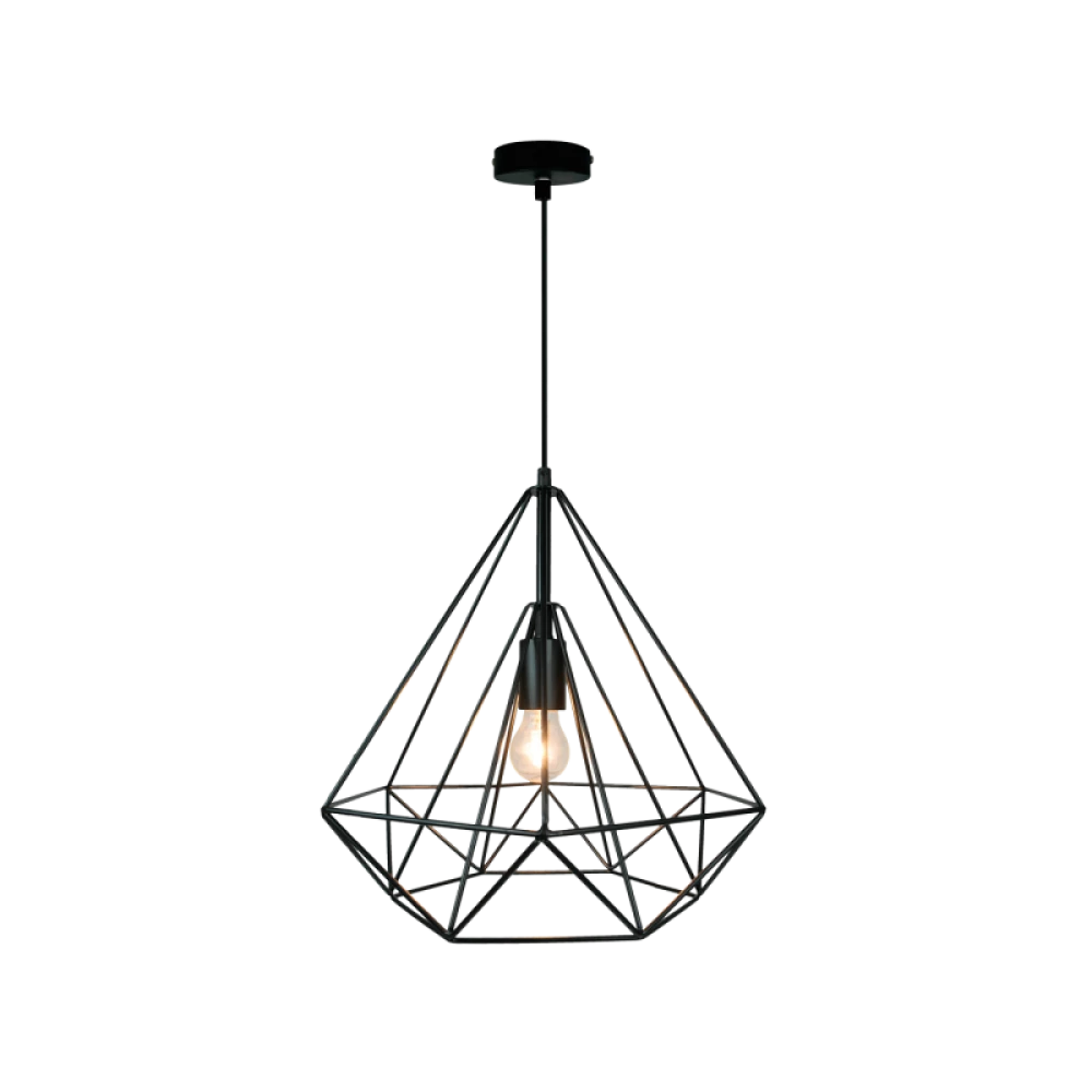 Μεταλλικό Κρεμαστό Φωτιστικό Κλουβί Σε Μαύρο Χρώμα D:280 Unica VIOKEF