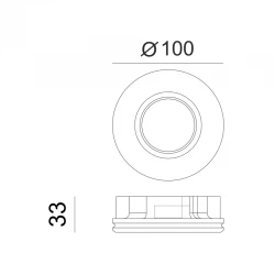 Γύψινο Χωνευτό Σποτ Οροφής Στρογγυλό ø100mm 1x GU10 max 35W ERIN Aca