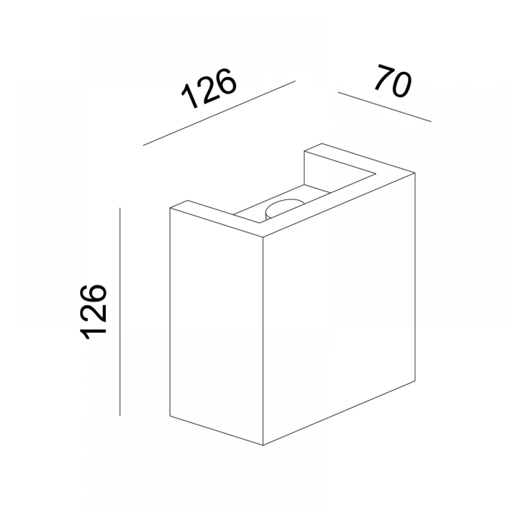 Απλίκα Γύψινη Τετράγωνη 12,6 x 12,6cm 1x G9 max 40W BLOCK Aca