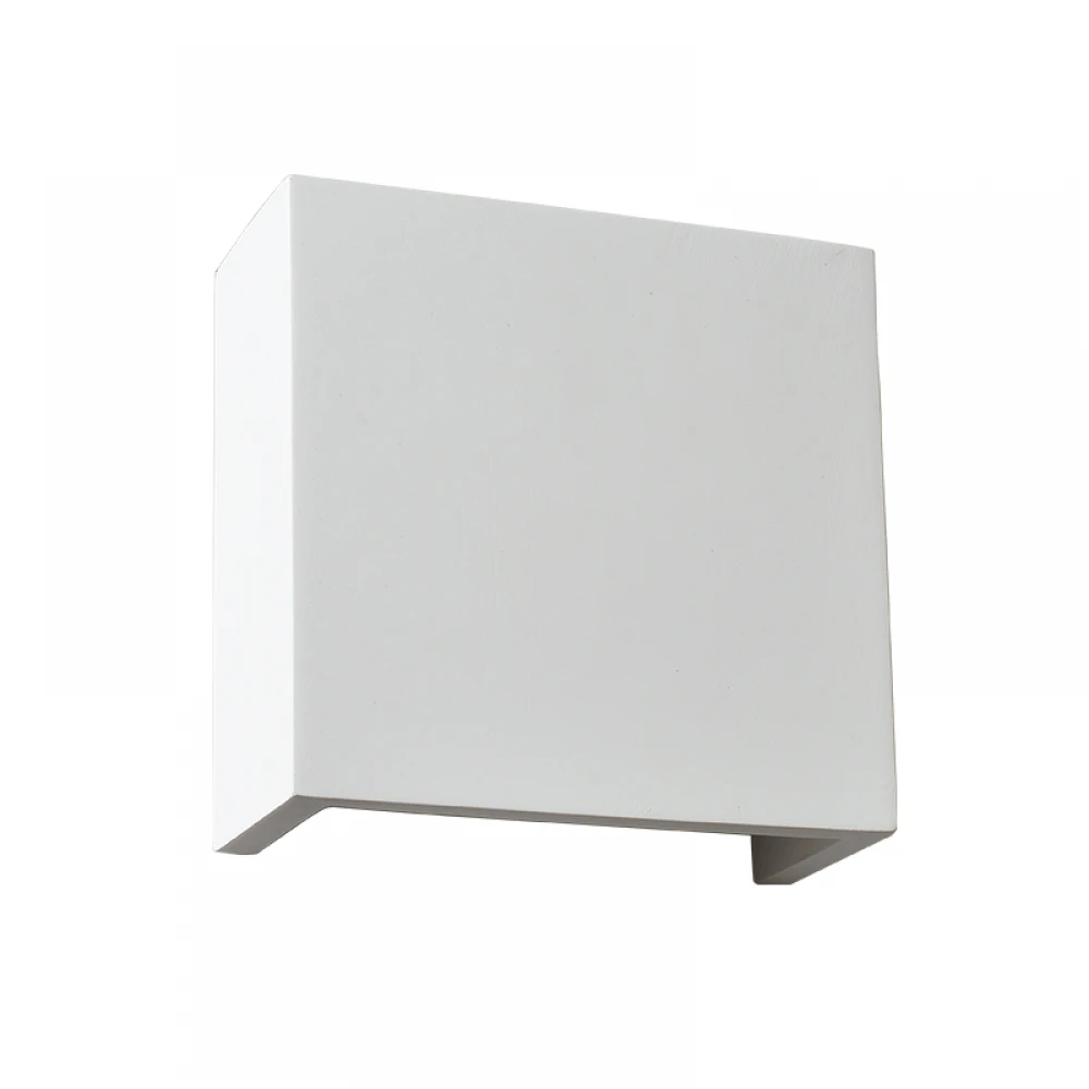 Απλίκα Γύψινη Τετράγωνη 12,6 x 12,6cm 1x G9 max 40W BLOCK Aca