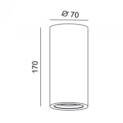 Γύψινο Σποτ Οροφής Στρογγυλό ø70 x 112mm 1x GU10 max 35W RUTH Aca