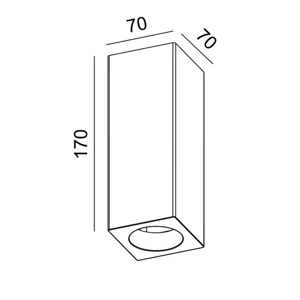 Γύψινο Σποτ Οροφής Παραλληλόγραμμο 170mm 1x GU10 max 35W RUTH Aca
