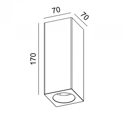 Γύψινο Σποτ Οροφής Παραλληλόγραμμο 170mm 1x GU10 max 35W RUTH Aca