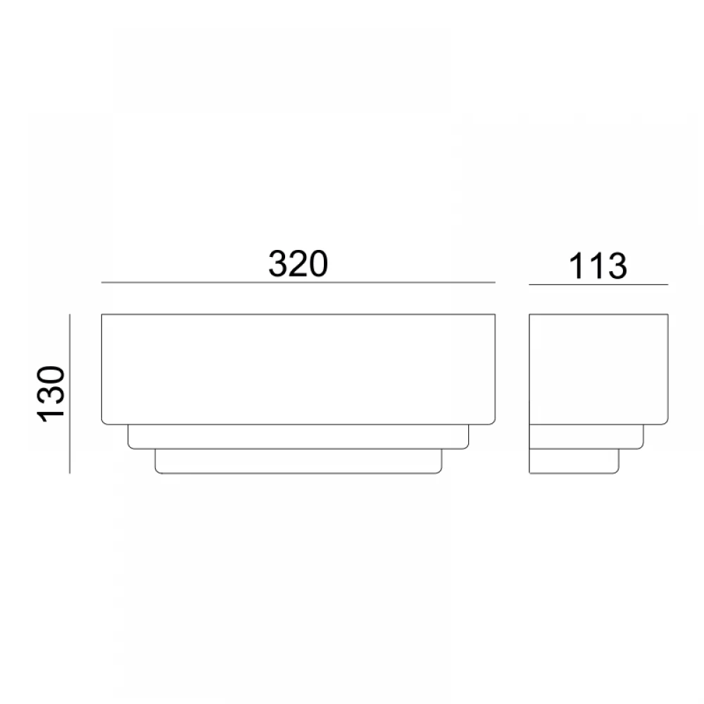 Γύψινη Απλίκα Λευκή 320mm 1x E27 max 40W TABS Aca