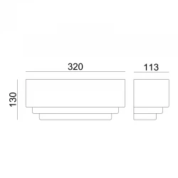 Γύψινη Απλίκα Λευκή 320mm 1x E27 max 40W TABS Aca