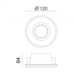 Γύψινο Χωνευτό Σποτ Οροφής Στρογγυλό ø120mm 1x GU10 max 35W ZOE Aca