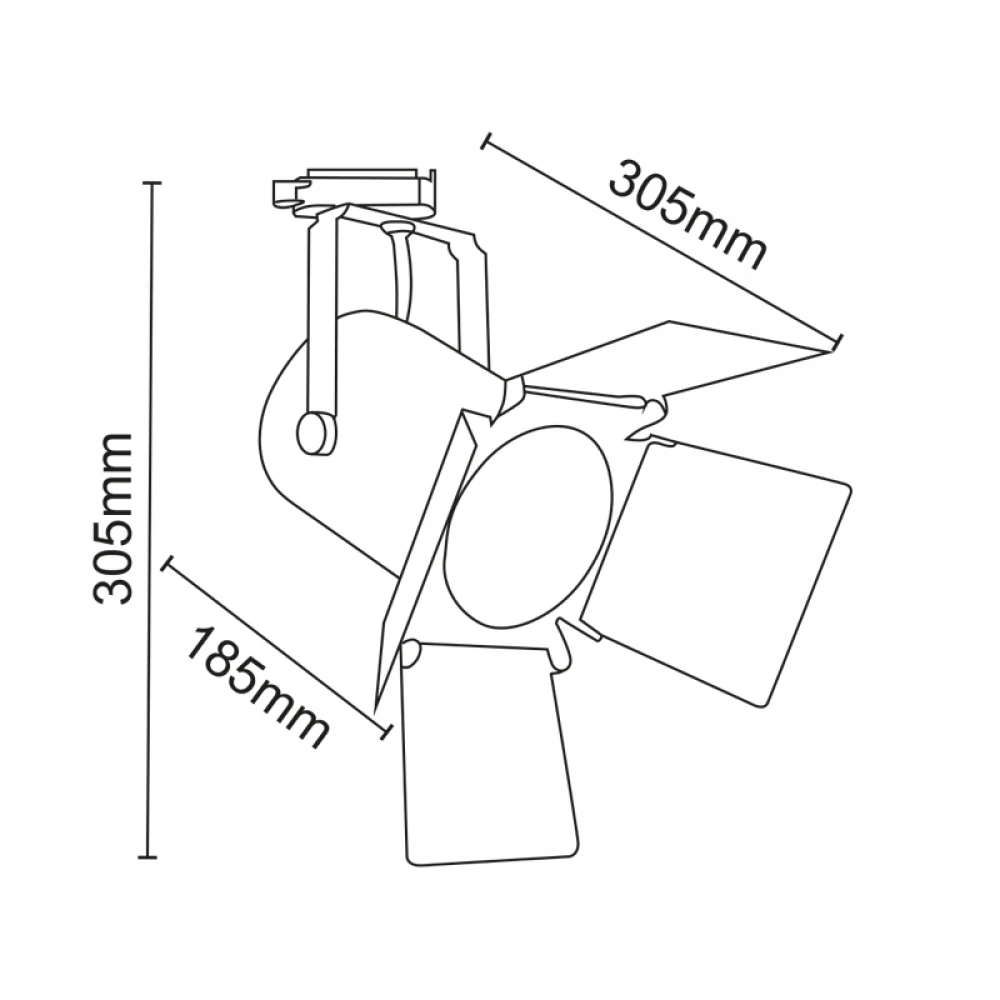 Φωτιστικό Σποτ Ράγας Τριφασικό 4 Καλωδίων Σε Λευκό Χρώμα 1x E27 PAR30 max 75W ACA