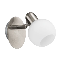 Φωτιστικό Σποτ Τοίχου Σε Νίκελ Με Οπάλ Ματ Γυαλί 1x 6W E14 COMBA Eglo