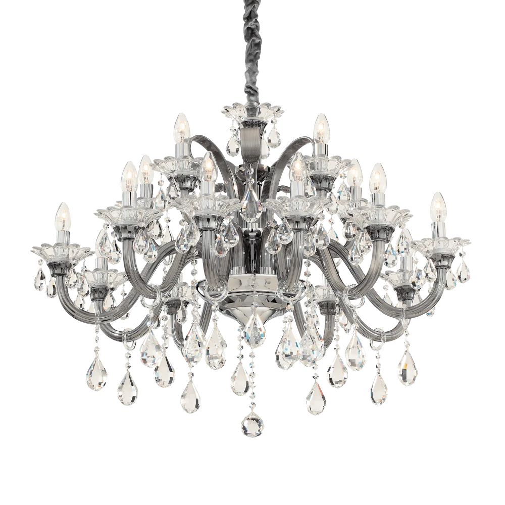 Κλασσικός Πολυέλαιος Σε Γκρι Χρώμα Ø95 15 x 40W E14 COLOSSAL SP15 IDEAL LUX