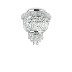 Πλαφονιέρα Κρυστάλλινη Σε Χρωμέ Ø32cm 3 x E14 40W DUBAI PL3 IDEAL LUX