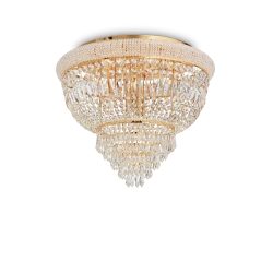 Πλαφονιέρα Κρυστάλλινη Σε Ορείχαλκο Ø52cm 6 x E14 40W DUBAI PL6 IDEAL LUX