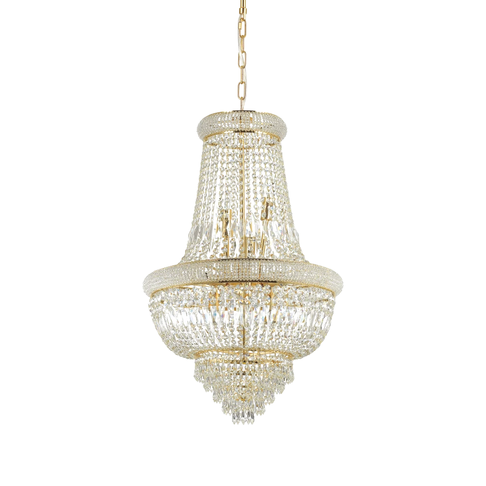 Κλασσικό Φωτιστικό Κρυστάλλινο Σε Χρωμέ ή Ορείχαλκο Ø52cm 10 x E14 40W DUBAI SP10 IDEAL LUX