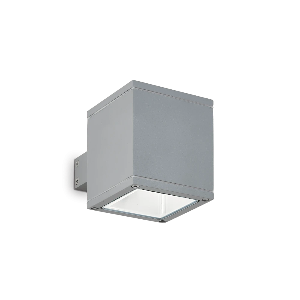 Απλίκα Εξωτερικού Χώρου Αλουμινίου Τετράγωνη Σε Γκρι Χρώμα 1 x G9 40W max IP40 SNIF SQUARE AP1 IDEAL LUX
