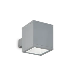 Απλίκα Εξωτερικού Χώρου Αλουμινίου Τετράγωνη Σε Γκρι Χρώμα 1 x G9 40W max IP40 SNIF SQUARE AP1 IDEAL LUX