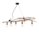  Κρεμαστό Φωτιστικό Πολύφωτο Με Ξύλο 6x E27 60W max DRIFTWOOD SP6 IDEAL LUX