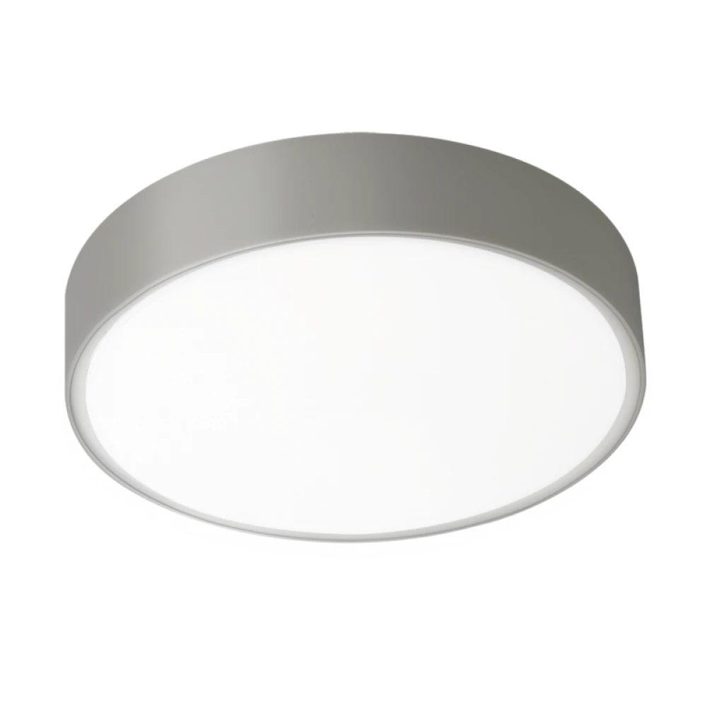 LED Πλαφονιέρα Πλαστική Με Σκιάδιο από PC Ασημί D:300, IP65 20W 1400Lm 3000K, Donousa VIOKEF